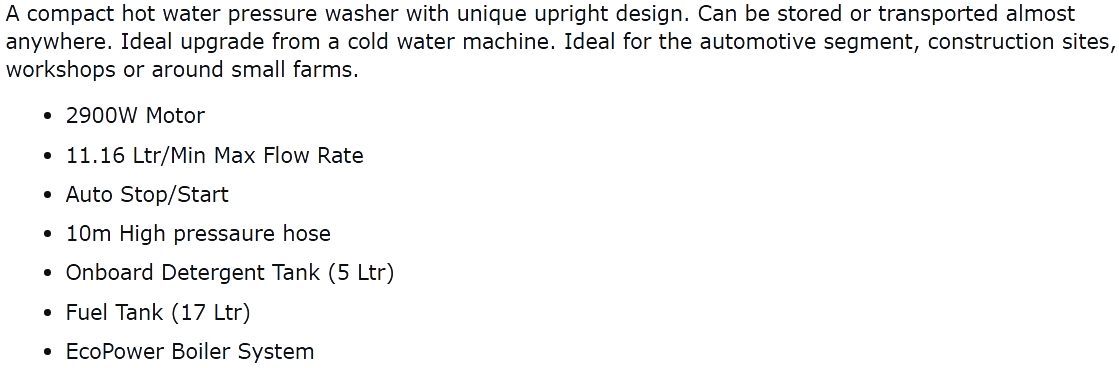 מכונת שטיפה בלחץ נילפיסק NILFISK NEPTUNE 2-25X 2900W